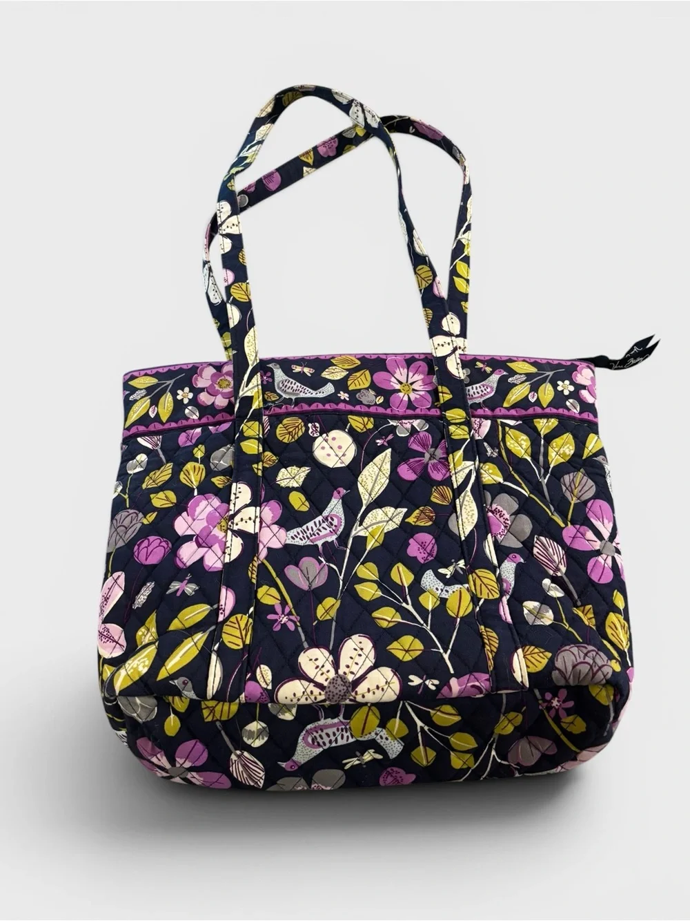 Retired Vera Bradley Floral Nightingale Shoulder Tote Bag